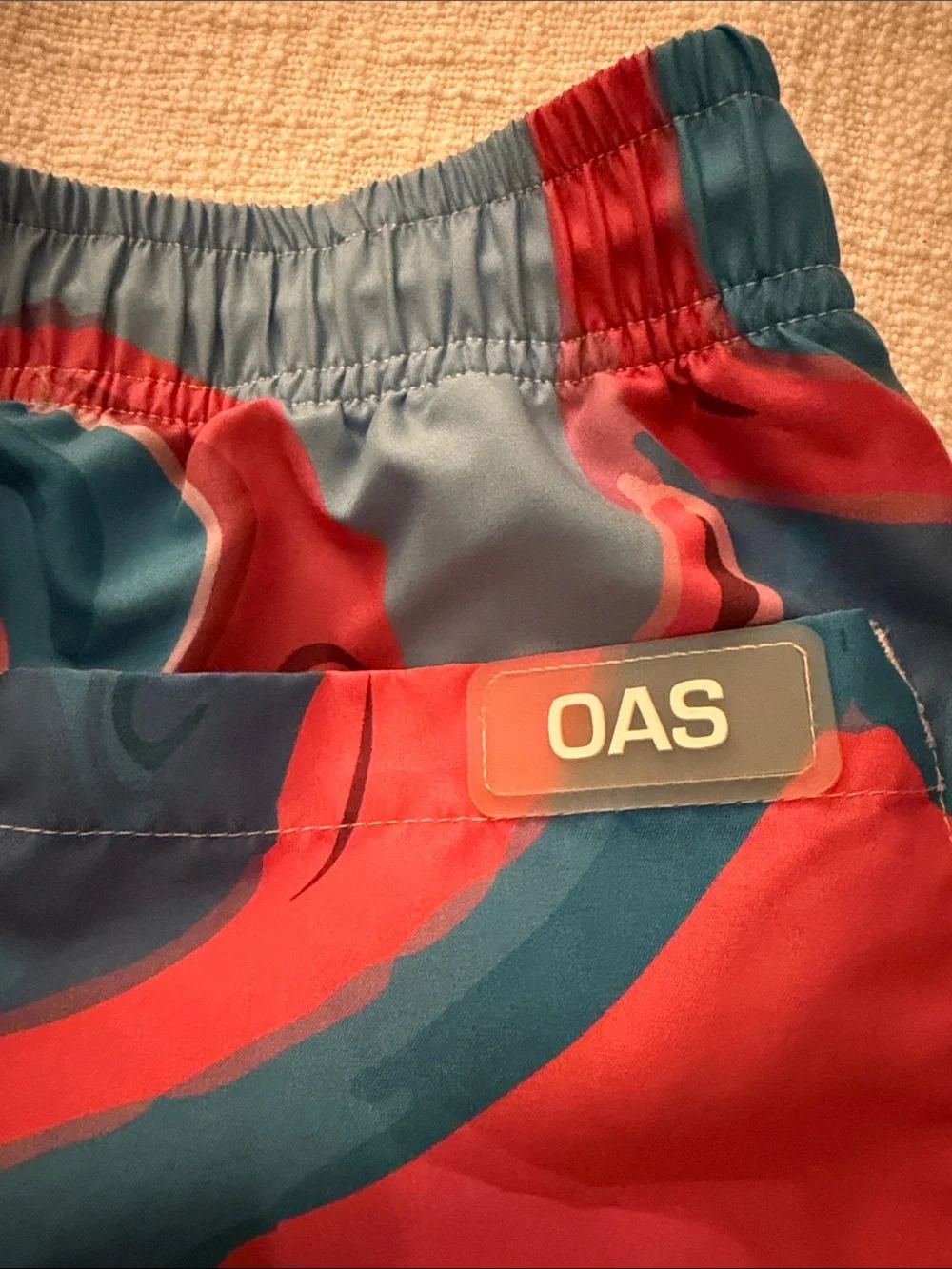 OAS Men's Pink & Blue Swirl Swim Trunks